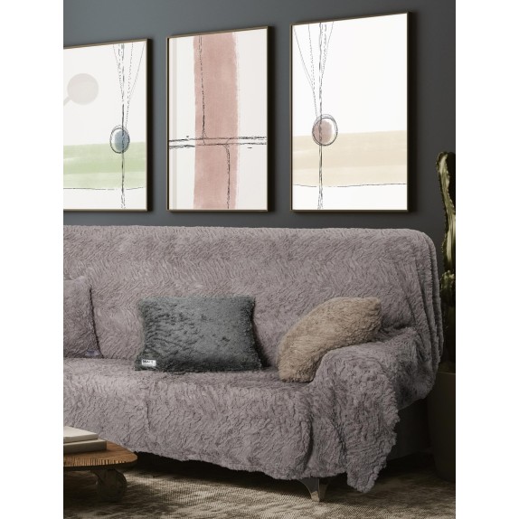 Ριχτάρι Γούνινο Τετραθέσιου Madi Soggy Grey 180x340