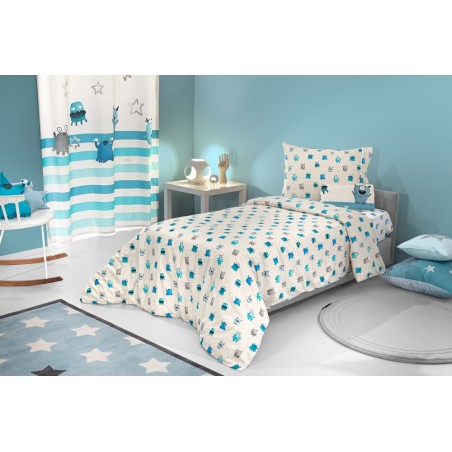 Σετ Παιδική Παπλωματοθήκη Μονή 2 Τεμαχίων Saint Clair Monsters Blue 165x225