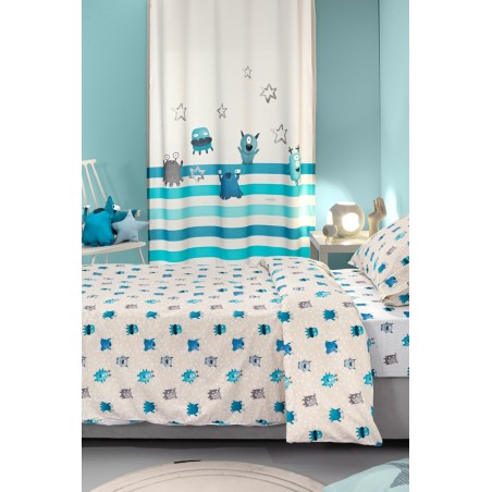 Σετ Παιδική Παπλωματοθήκη Μονή 2 Τεμαχίων Saint Clair Monsters Blue 165x225