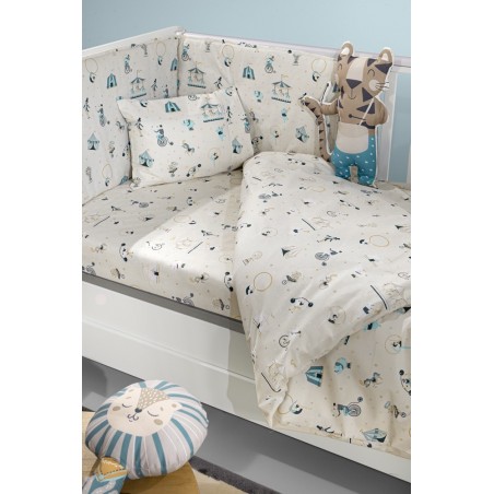 Σετ Σεντόνια Κούνιας 3 Τεμαχίων Saint Clair Enjoy Sky 115x170