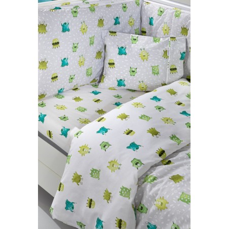 Σετ Σεντόνια Κούνιας 3 Τεμαχίων Saint Clair Monsters Lime 115x170