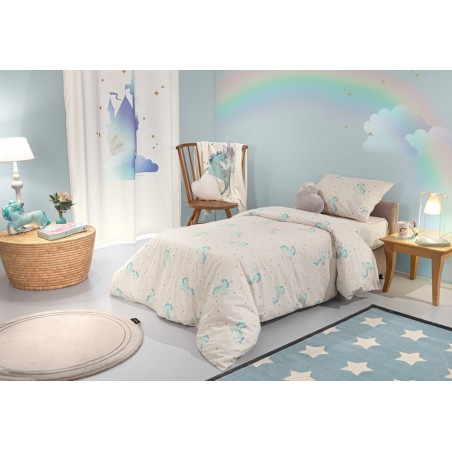 Σετ Παιδικά Σεντόνια Μονά 3 Τεμαχίων Saint Clair Pinto Aqua 165x250