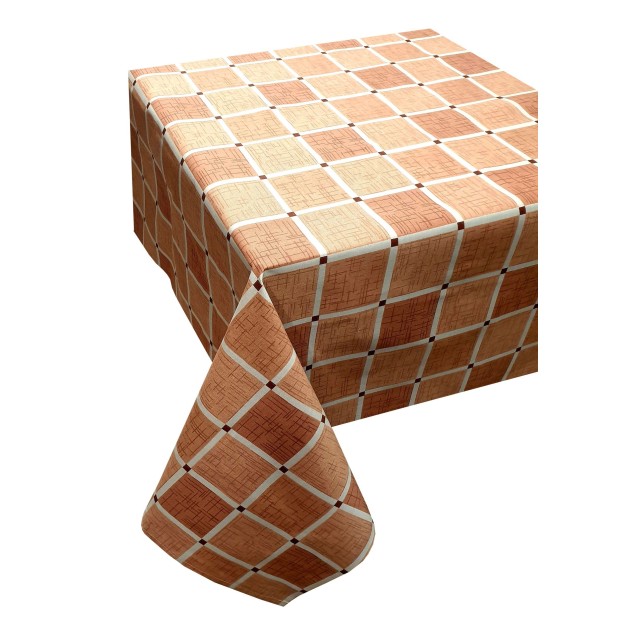Τραπεζομάντηλο ΚΟΜΒΟΣ Καρό Design-2 Beige 140x180