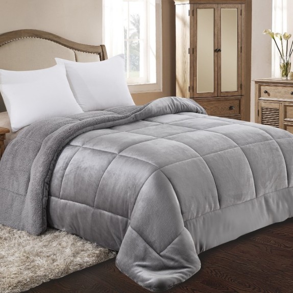 Κουβερτοπάπλωμα Υπέρδιπλο με Sherpa Adam Home 805 Grey...