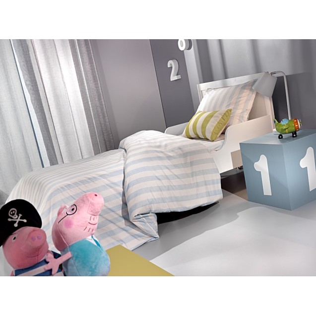 Σετ Σεντόνια 3τμχ - Blue Stripes 165x250