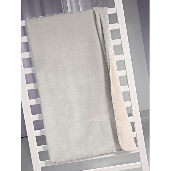 ΠΡΟΣΦΟΡΑ! Κουβέρτα Bebe Velvet Silver 100X140 δύο όψεων...