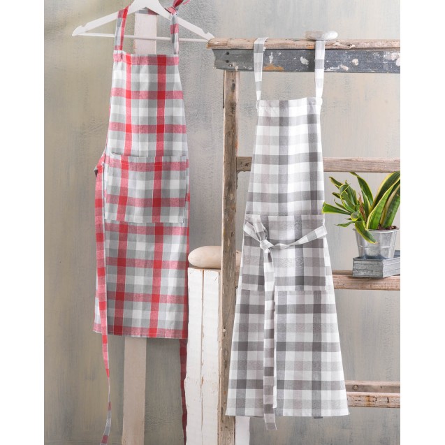 Ποδιά Κουζίνας Rythmos  Check Γκρι 