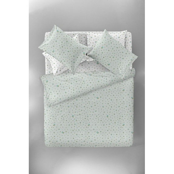 Σετ Σεντόνια Υπέρδιπλα 4 Τεμαχίων Saint Clair Raffia Aqua...