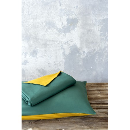 Σετ Παπλωματοθήκη Υπέρδιπλη Nima Abalone - Green / Mustard Beige 220x240