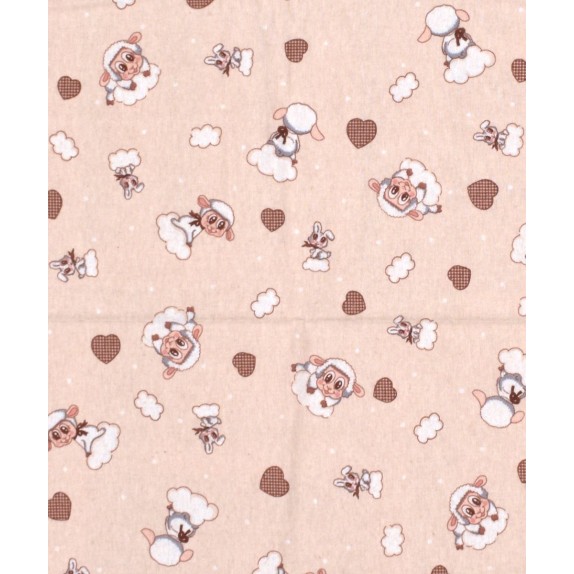 Πάνα Φανελένια Dimcol Προβατάκι 07 80Χ80 Beige