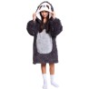 Κουβέρτα Noxxiez Hoodie Με Κουκούλα Και Μανίκια Sloth 7-12 Ετών NX-CH322