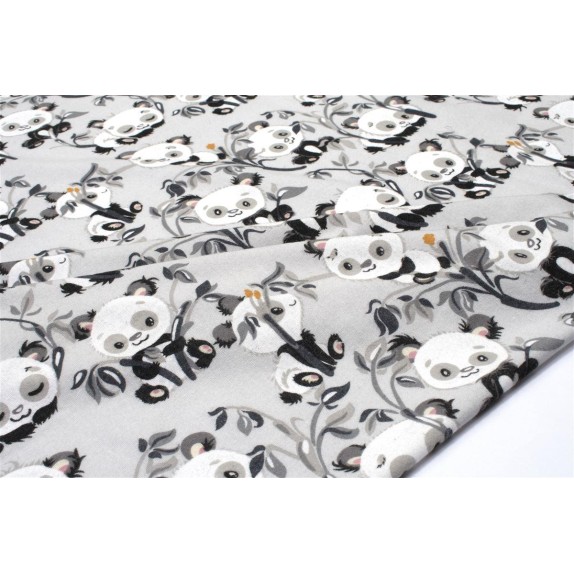 Σεντόνι Λίκνου Φανελένιο Dimcol Panda Bear 96 80X110 Grey 