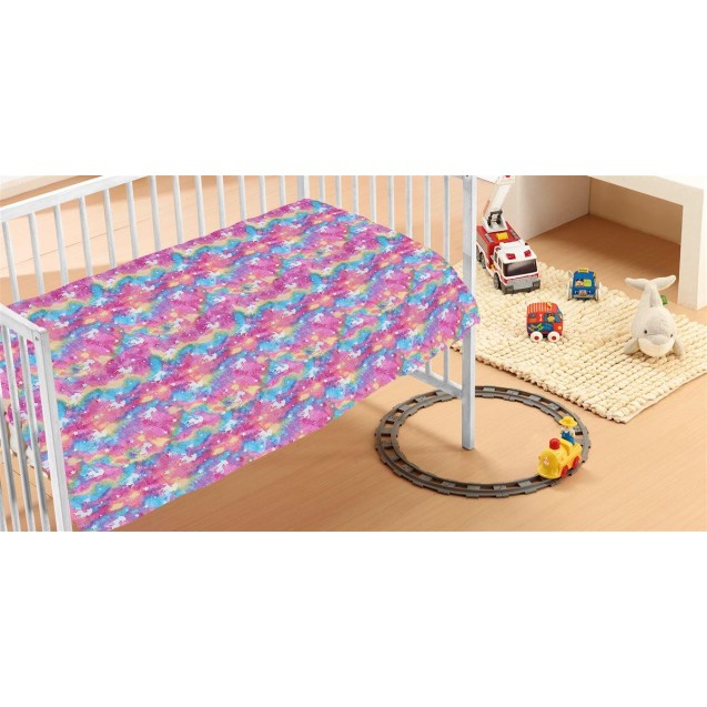 Κουβέρτα Fleece φωσφοριζέ Dimcol Unicorn 70X110