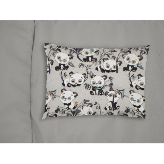 Βρεφική Μαξιλαροθήκη Φανελένια Dimcol Panda...