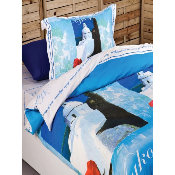 Σετ Παπλωματοθηκη Μονή Palamaiki Irene 160X240 Mykonos