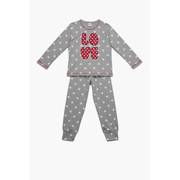 Πυτζάμα Παιδική Minerva Happy Love Γκρι 61881-649 Μέγεθος...