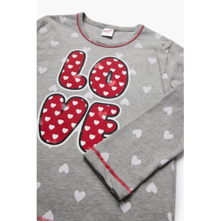 Πυτζάμα Παιδική Minerva Happy Love Γκρι 61881-649 Μέγεθος - No12
