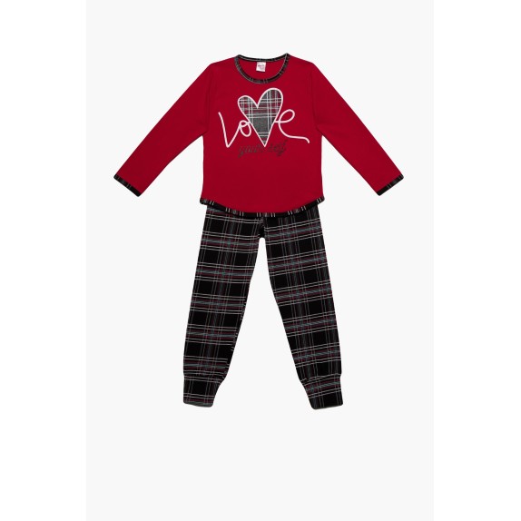 Πυτζάμα Παιδική Minerva Love your Self Κόκκινο 61884-018...