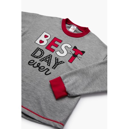 Πυτζάμα Παιδική Minerva Best Day Ever Γκρι 61898-023 Μέγεθος - No12