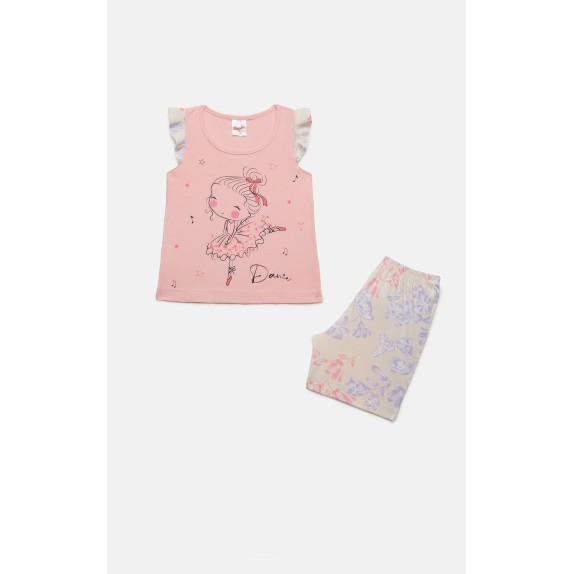 Πυτζάμα Βρεφική Καλοκαιρινή Minerva Princess-Dance Ροζ...