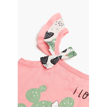 Πυτζάμα Βρεφική Καλοκαιρινή Minerva Cactus-Giraffe Light Coral 61932-652 Μέγεθος - No4