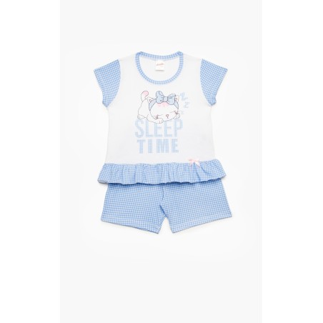 Πυτζάμα Βρεφική Καλοκαιρινή Minerva Sleep Time Λευκό 61933-005 Μέγεθος - No3