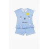 Πυτζάμα Βρεφική Καλοκαιρινή Minerva Sleep Time Σιέλ Καρό 61933-122 Μέγεθος - No1
