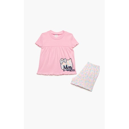 Πυτζάμα Βρεφική Καλοκαιρινή Minerva Mini Boss Ροζ 61934-152 Μέγεθος - No2