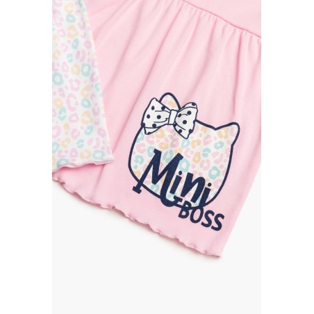 Πυτζάμα Βρεφική Καλοκαιρινή Minerva Mini Boss Ροζ 61934-152 Μέγεθος - No2