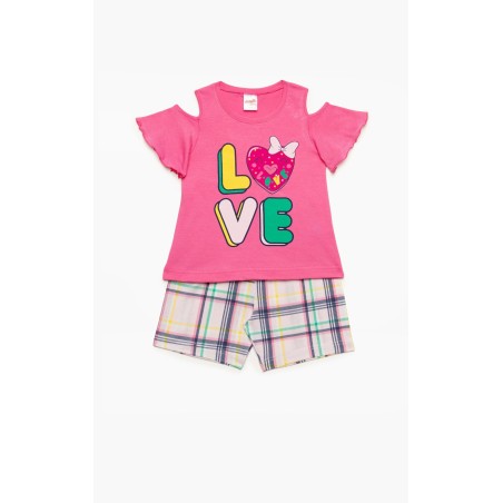 Πυτζάμα Βρεφική Καλοκαιρινή Minerva Dad Mom Me Φούξια 61935-133 Μέγεθος - No1