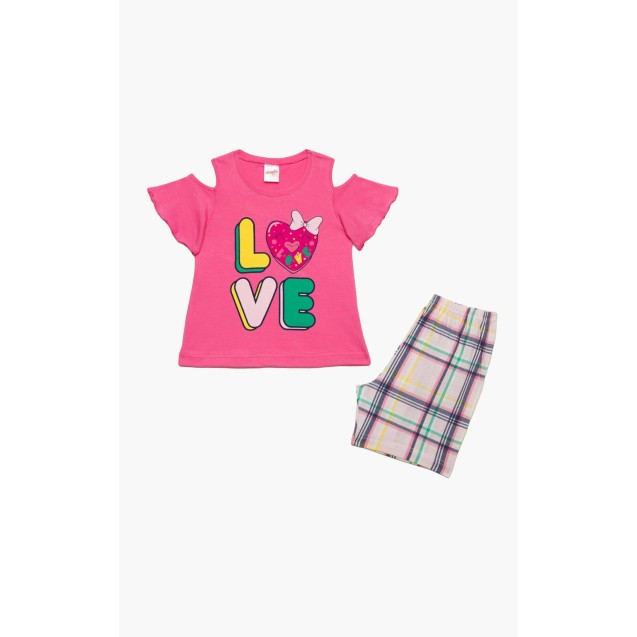 Πυτζάμα Βρεφική Καλοκαιρινή Minerva Dad Mom Me...