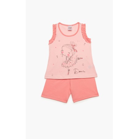 Πυτζάμα Βρεφική Καλοκαιρινή Minerva Dance Puppy Pink Coral 61936-020 Μέγεθος - No1