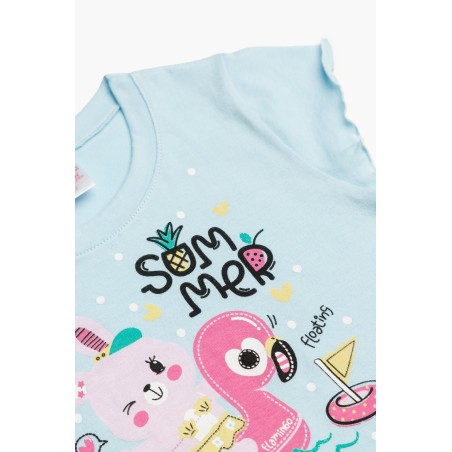 Πυτζάμα Βρεφική Καλοκαιρινή Minerva Summer Party Σιέλ 61937-181 Μέγεθος - No2