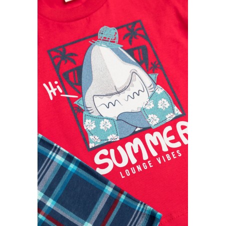 Πυτζάμα Βρεφική Καλοκαιρινή Minerva Summer Vibes Κόκκινο 61941-118 Μέγεθος - No1