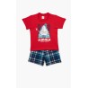Πυτζάμα Βρεφική Καλοκαιρινή Minerva Summer Vibes Κόκκινο 61941-118 Μέγεθος - No4