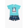 Πυτζάμα Βρεφική Καλοκαιρινή Minerva Summer Vibes Τυρκουάζ 61941-153 Μέγεθος - No2