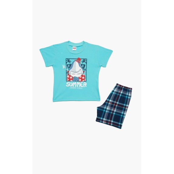 Πυτζάμα Βρεφική Καλοκαιρινή Minerva Summer Vibes Τυρκουάζ...