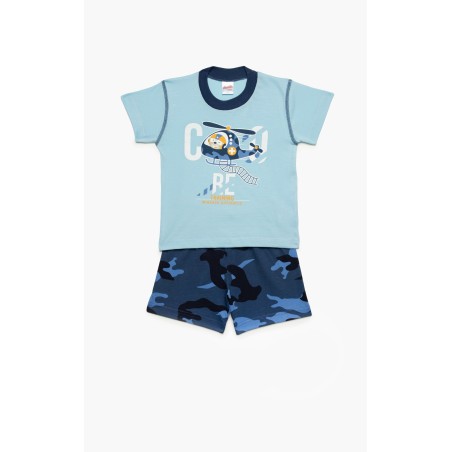 Πυτζάμα Βρεφική Καλοκαιρινή Minerva Resque Team Σιέλ 61942-181 Μέγεθος - No2