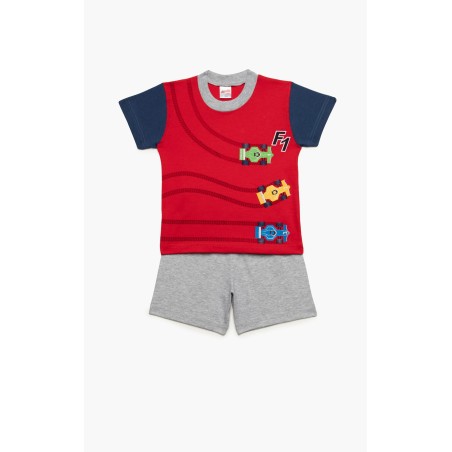 Πυτζάμα Βρεφική Καλοκαιρινή Minerva F1 Cars Κόκκινο 61944-118 Μέγεθος - No2