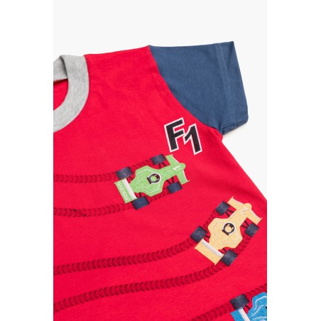 Πυτζάμα Βρεφική Καλοκαιρινή Minerva F1 Cars Κόκκινο 61944-118 Μέγεθος - No2