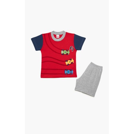 Πυτζάμα Βρεφική Καλοκαιρινή Minerva F1 Cars Κόκκινο 61944-118 Μέγεθος - No3