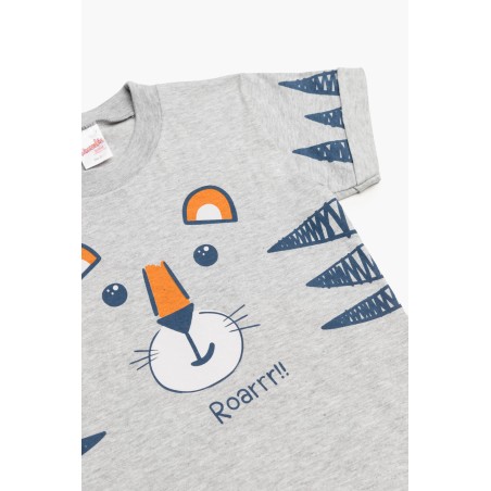 Πυτζάμα Βρεφική Καλοκαιρινή Minerva Tiger Roar Γκρι 61945-133 Μέγεθος - No3