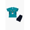 Πυτζάμα Βρεφική Καλοκαιρινή Minerva Tiger Roar Πετρόλ 61945-779 Μέγεθος - No2