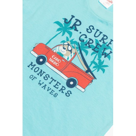 Πυτζάμα Βρεφική Καλοκαιρινή Minerva Surf Crew Τυρκουάζ 61946-153 Μέγεθος - No3