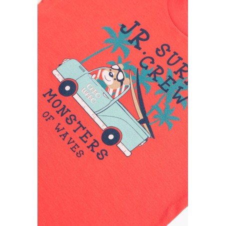 Πυτζάμα Βρεφική Καλοκαιρινή Minerva Surf Crew Κοραλί 61946-471 Μέγεθος - No3