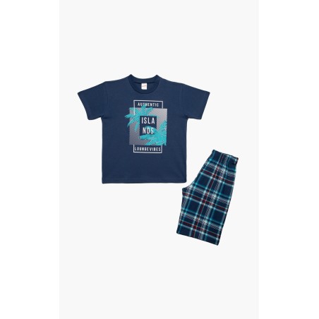 Πυτζάμα Παιδική Καλοκαιρινή Minerva Islands Μπλε Ραφ 61947-107 Μέγεθος - No16