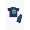 Πυτζάμα Παιδική Καλοκαιρινή Minerva Islands Μπλε Ραφ 61947-107 Μέγεθος - No16