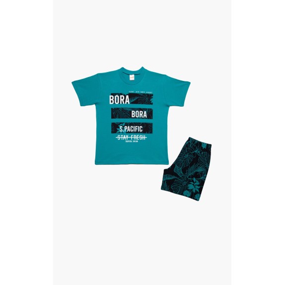 Πυτζάμα Παιδική Καλοκαιρινή Minerva Bora Bora Πετρόλ...