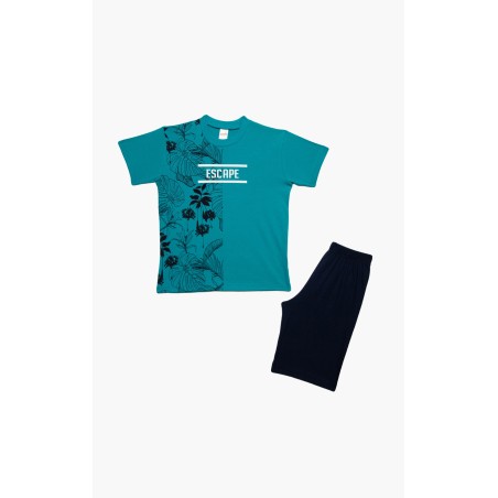 Πυτζάμα Παιδική Καλοκαιρινή Minerva Escape Πετρόλ 61949-779 Μέγεθος - No10