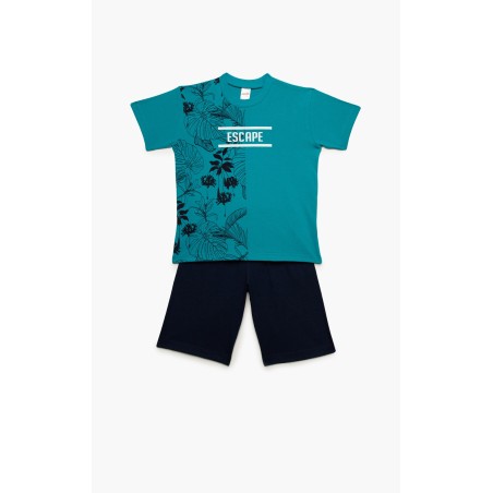 Πυτζάμα Παιδική Καλοκαιρινή Minerva Escape Πετρόλ 61949-779 Μέγεθος - No10